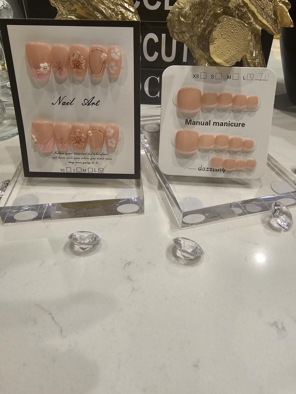 Salon-quality Pretty in Pink Press-On Nails - Manicure & Pedicure